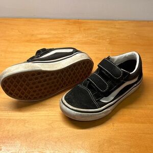 Kids Black Velcro Sneakers
